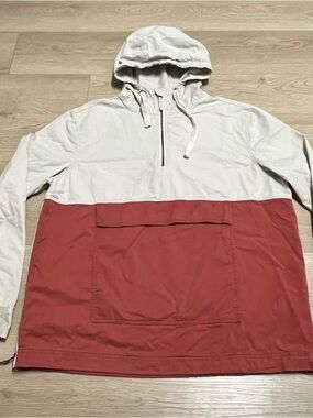 Marine Layer Mens Large Colorblock Anorak Pullover Half Zip Hooded Jacket
